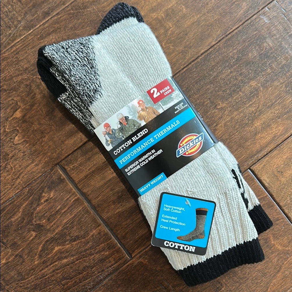 Dickies Men's Black and Gray Thermal Socks